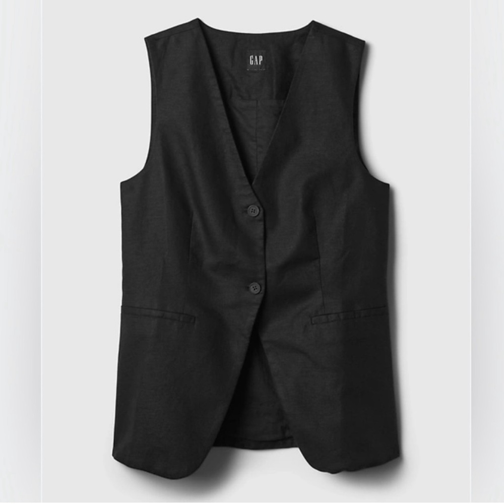 Gap Linen-Cotton Longline Vest